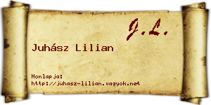 Juhász Lilian névjegykártya