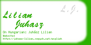 lilian juhasz business card